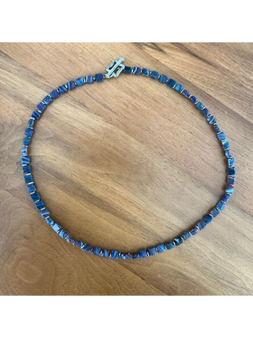 MARCIA FOSSEY Multi Colour Bead Choker Necklace Handcrafted Alberta Artsy Boho